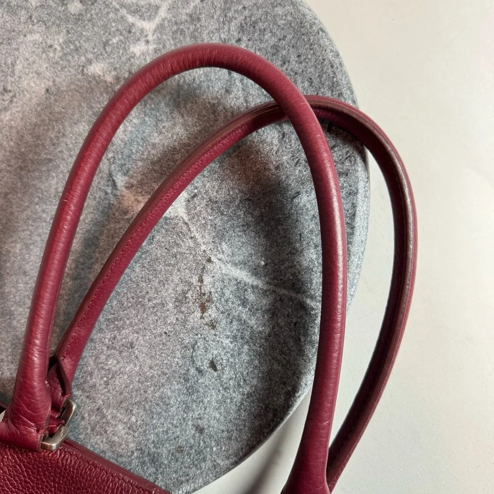 Vintage Leather Wine Red Maroon Purse Bag Ann Taylor